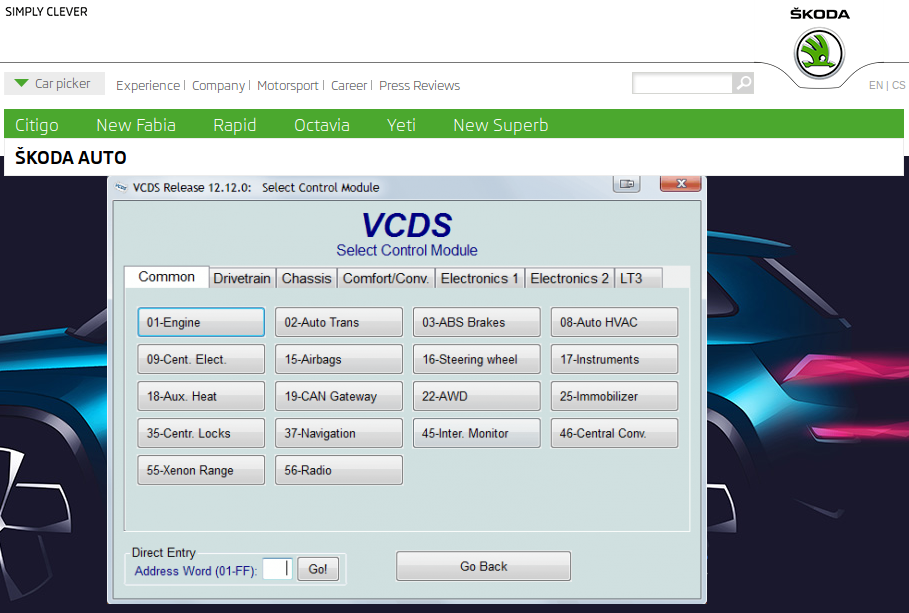 программа для диагностики Шкоды
