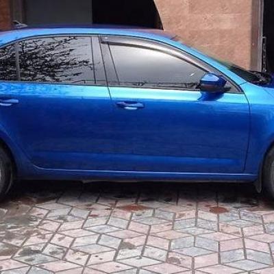 синяя Октавия сбоку