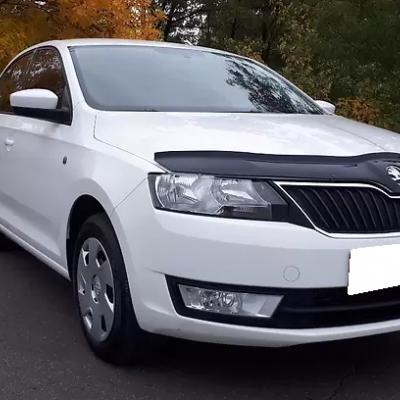 белая Шкода спереди