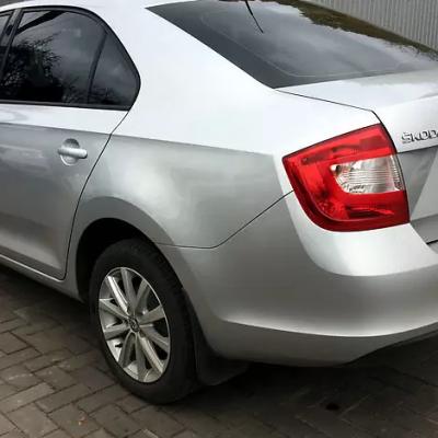 серый Рапид сзади