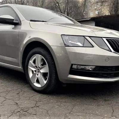 серая Шкода на улице